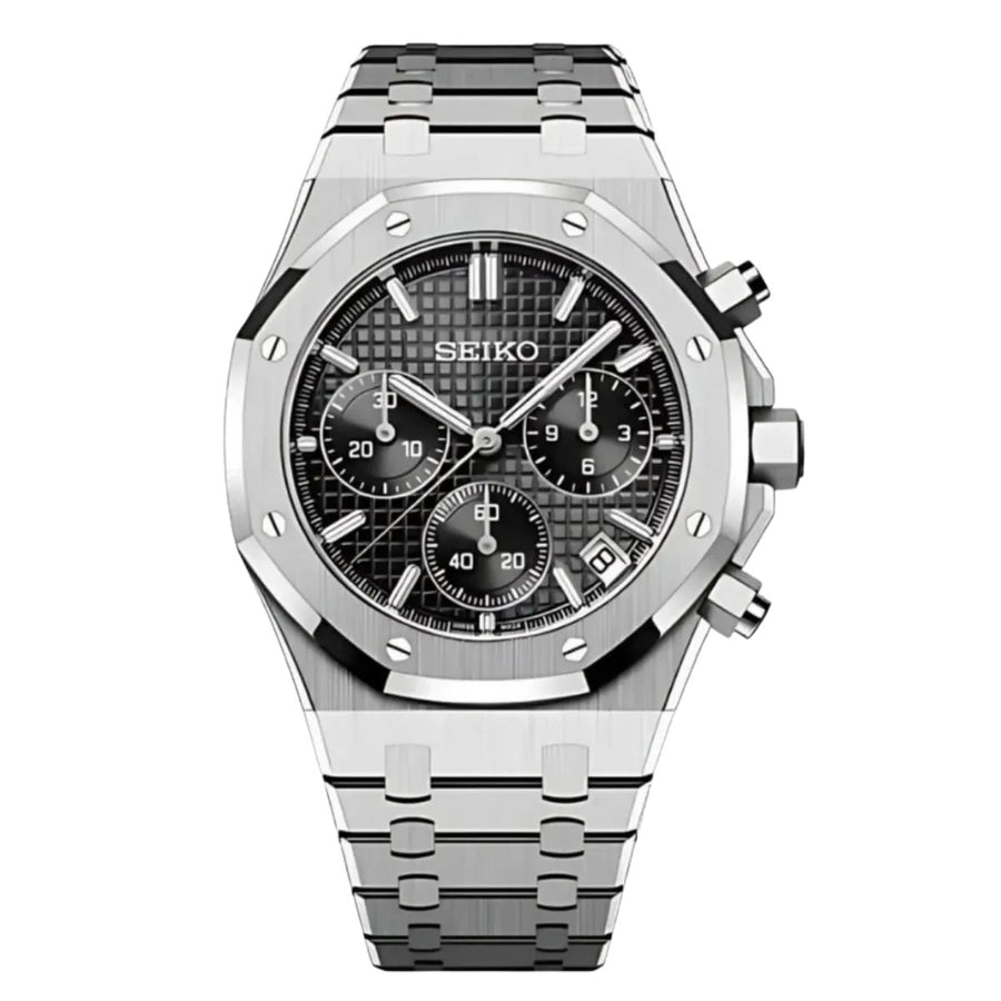 Seiko Mod Royal Oak Chronograph Black